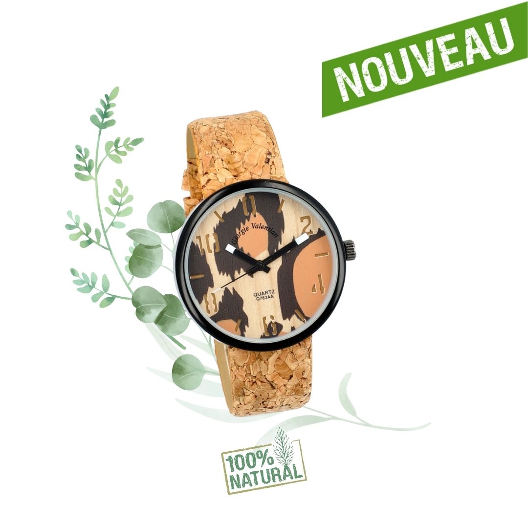 Montre en liège artisanale "Camouflage"