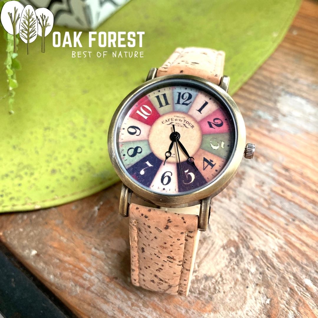 montre vegan en liege - montre liege portugal - montre cuir végétal - montre mixte - montre femme - montre homme - montre naturel pas cher - montre femme vegan en liege rose