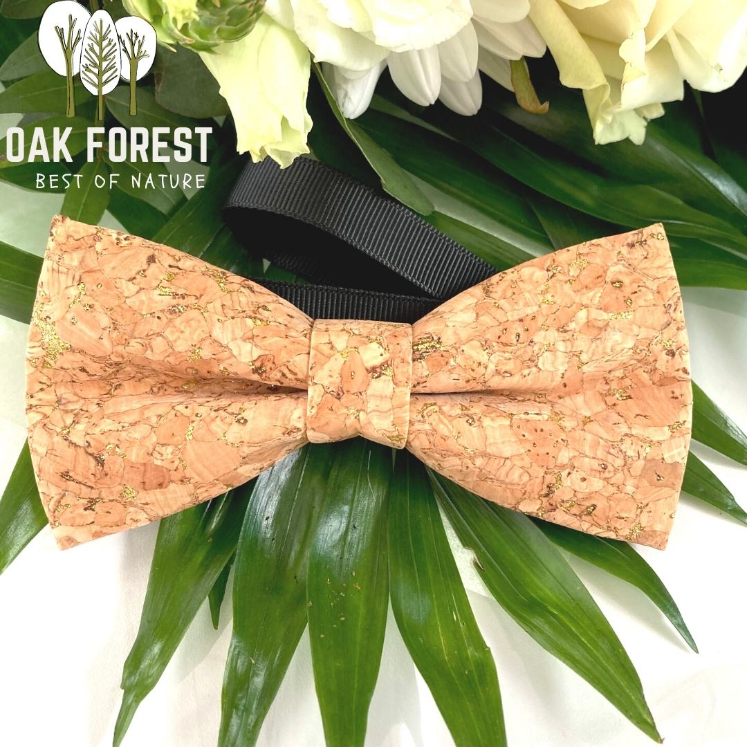 noeud papillon homme liege lotus - noeud papillon champêtre - noeud papillon vegan homme - noeud papillon naturel made in France - noeud papillon doré