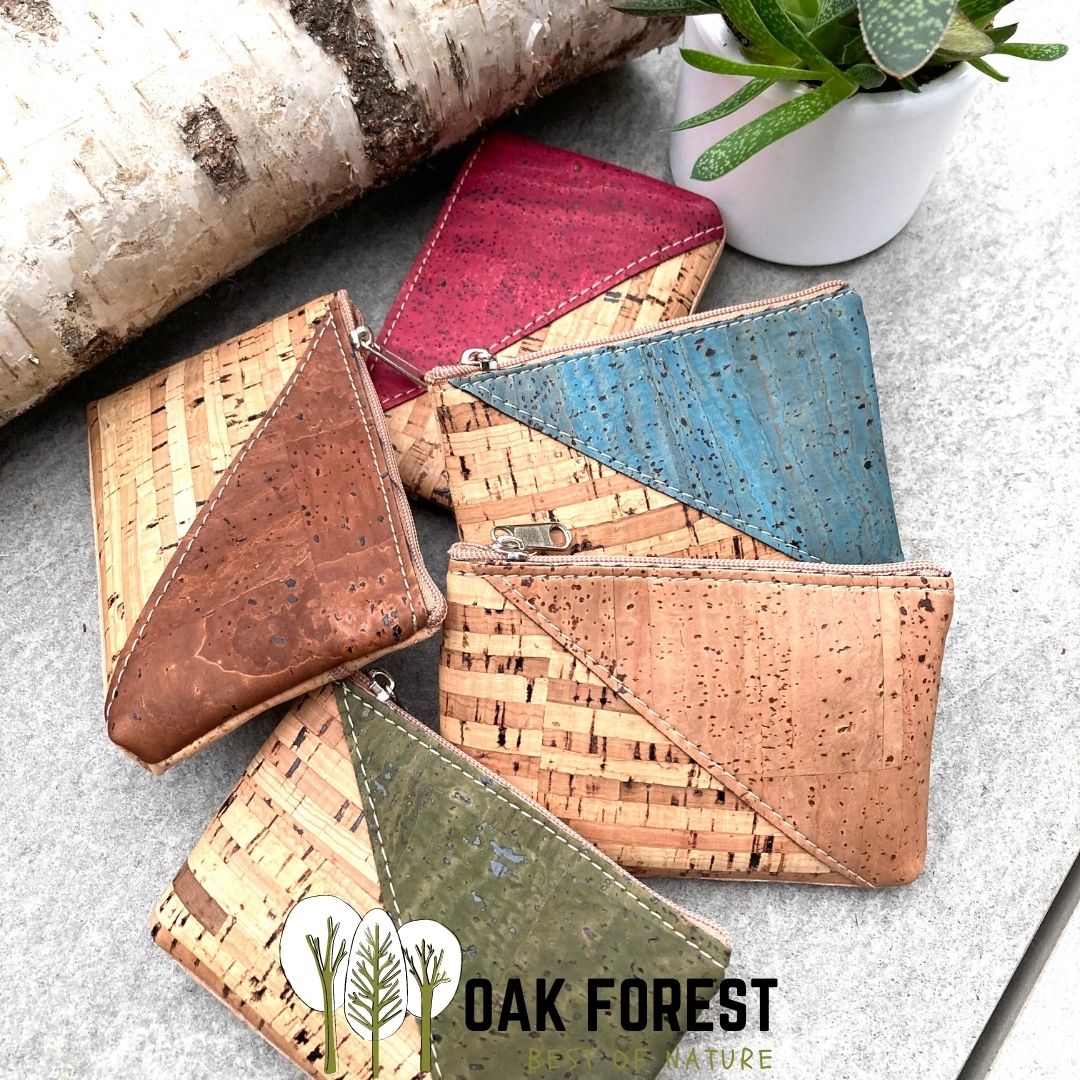 Cork Coin Purse "Bicolor Camel" - Vegan wallet