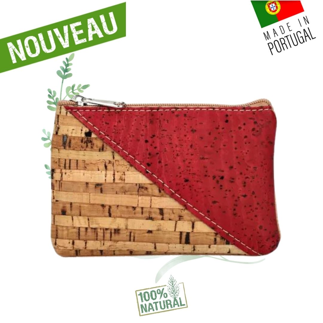 porte monnaie liege portugal - porte monnaie liège Portugal - Porte-monnaie en liège - porte-monnaie en liege - porte monnaie femme - port monnaie fleuri femme - porte monnaie femme vegan - porte monnaie cuir végétal - porte monnaie vegan flower - idée cadeaux femme - pochette en liège vegan - trousse en liège vegan - made in portugal - made in France - porte monnaie rouge - porte monnaie homme - porte monnaie vegan bordeaux