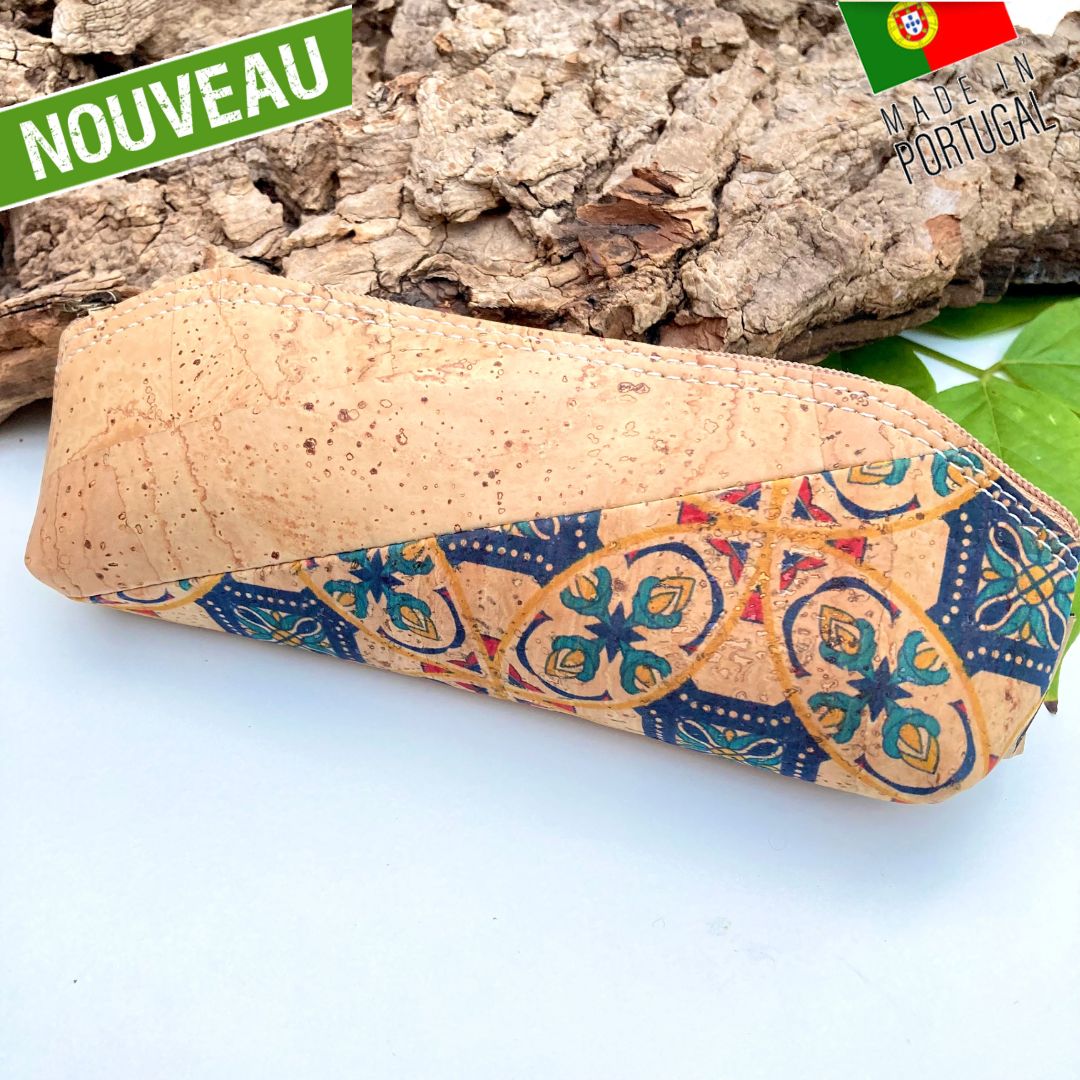 trousse en liège - trousse en liege - pochette en liège - pochette en liege - trousse école - trousse vegan école - trousse enfant vegan - trousse écolier vegan liege - trousse écolier cuir végétal - trousse écolier liege naturel