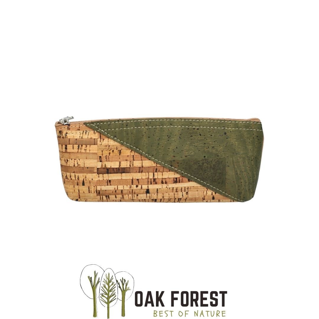 trousse en liège - trousse en liege - pochette en liège - pochette en liege - trousse école - trousse vegan école - trousse enfant vegan - trousse écolier vegan liege - trousse écolier cuir végétal - trousse écolier liege naturel - trousse vegan liege - trousse kaki naturel