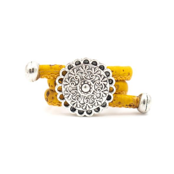 Bague en liège artisanal "Rosace"