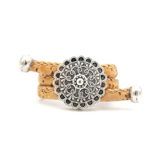 Bague en liège artisanal "Rosace"