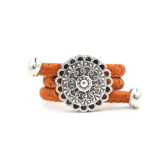 Bague en liège artisanal "Rosace"