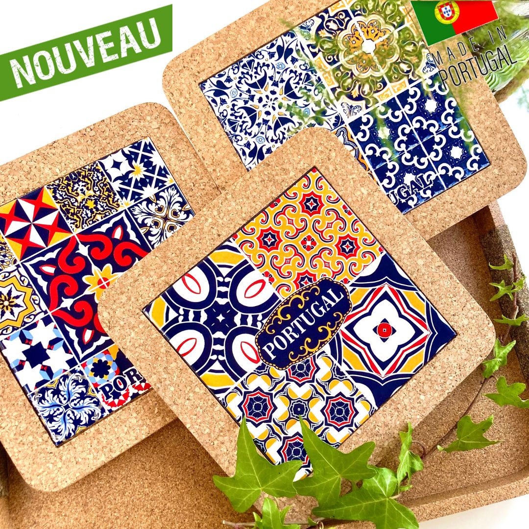 dessous de plat en liège - repose plat en liege - dessous de plat liege portugal - hexagone en liège portugal - artelusa - made in portugal - déco design en liège - azulejos portugais - ceramic portugaise - céramique portugal