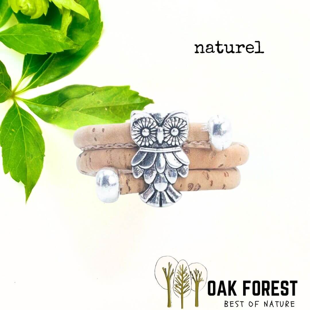 Bague en liège "Hibou" - Bague Vegan