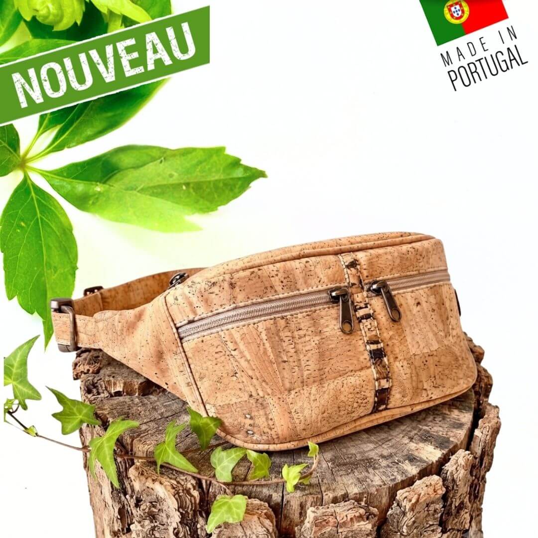 sac banane en liege - sac banane en liège - sac banane homme vegan liege - sac banane femme vegan liège portugal - sac banane vegan - sac banane cuir végétal - sac banane artisanale made in france - sac banane made in Portugal - sac banane cuir de liège
