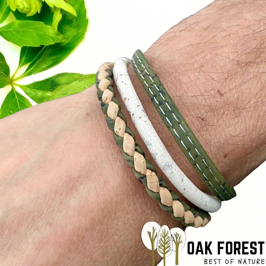 bracelet homme vegan liege - bracelet liege homme portugal - bracelet made in france - bracelet croix homme - bracelet Ninja homme - bracelet bleu marine homme - trio de bracelets pour homme - idée cadeau homme - fête des pères - idée cadeau noel pas cher - bijoux fantaisie - 