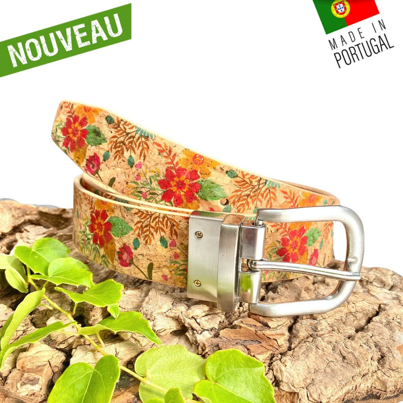 ceinture liège - ceinture vegan - ceinture en liège - ceinture liege - ceinture en liege - ceinture cuir vegan - ceinture homme cuir végétal - ceinture artisanale homme - ceinture naturelle - ceinture large liège - ceinture beige mariage - mariage bohème - mariage champêtre - ceinture fleurs blanches - ceinture flower - cork belt - flower belt - ceinture marguerite blanche - ceinture portugal - ceinture fleurs - ceinture fleuri femme vegan