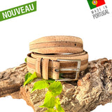 ceinture vegan femme - ceinture liège Portugal - ceinture artisanale liege - ceinture naturelle femme - ceinture bois femme - ceinture été femme - ceinture claire pour femme - idée cadeaux - ceinture homme vegan liege - ceinture homme habillée vegan - ceinture naturelle mixte liege portugal - ceinture made in France - ceinture made in Portugal - ceinture artisanale en liege vegan - ceinture cuir végétal ecoresponsable