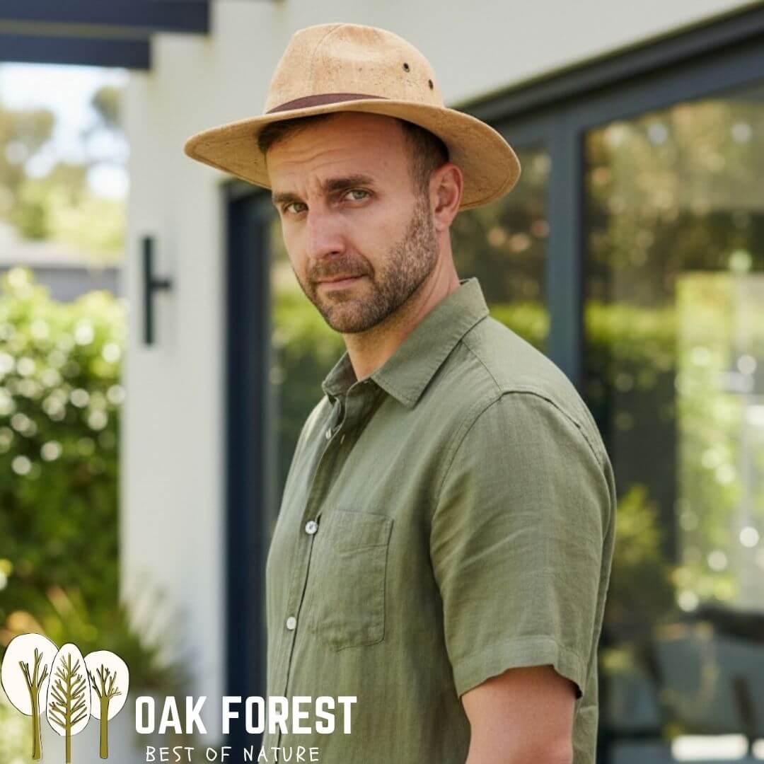 Chapeau panama en liège pour un style chic et habillé, chapeau pour homme imperméable et qui protège du soleil