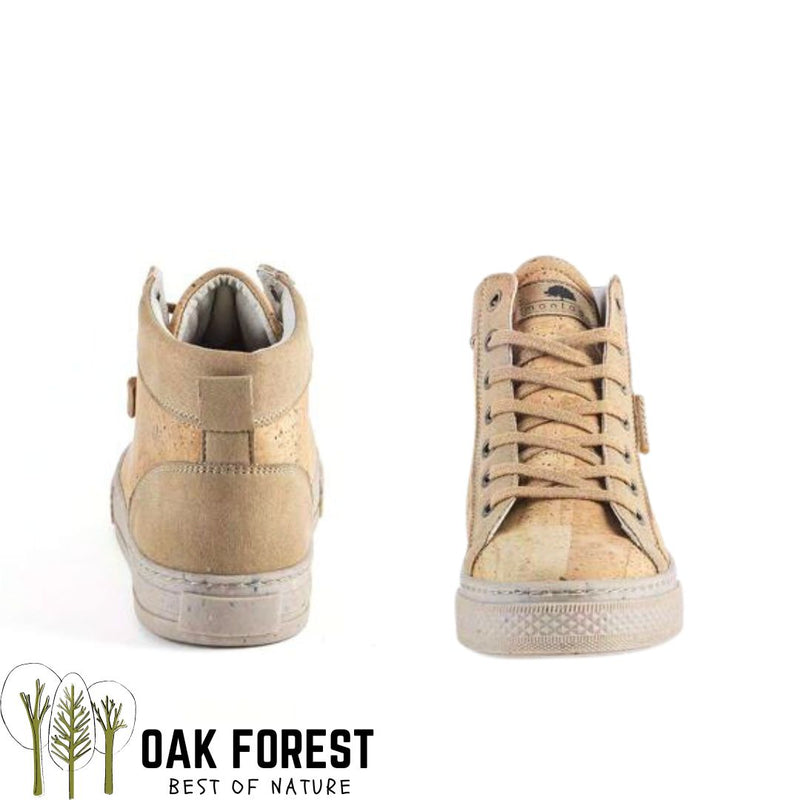 Vegan Resistant Shoes Brown cork high top sneakers Oak Forest