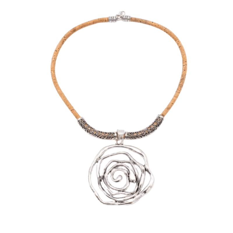 collier artisanal en liège pour femme vegan fabriqué au portugal