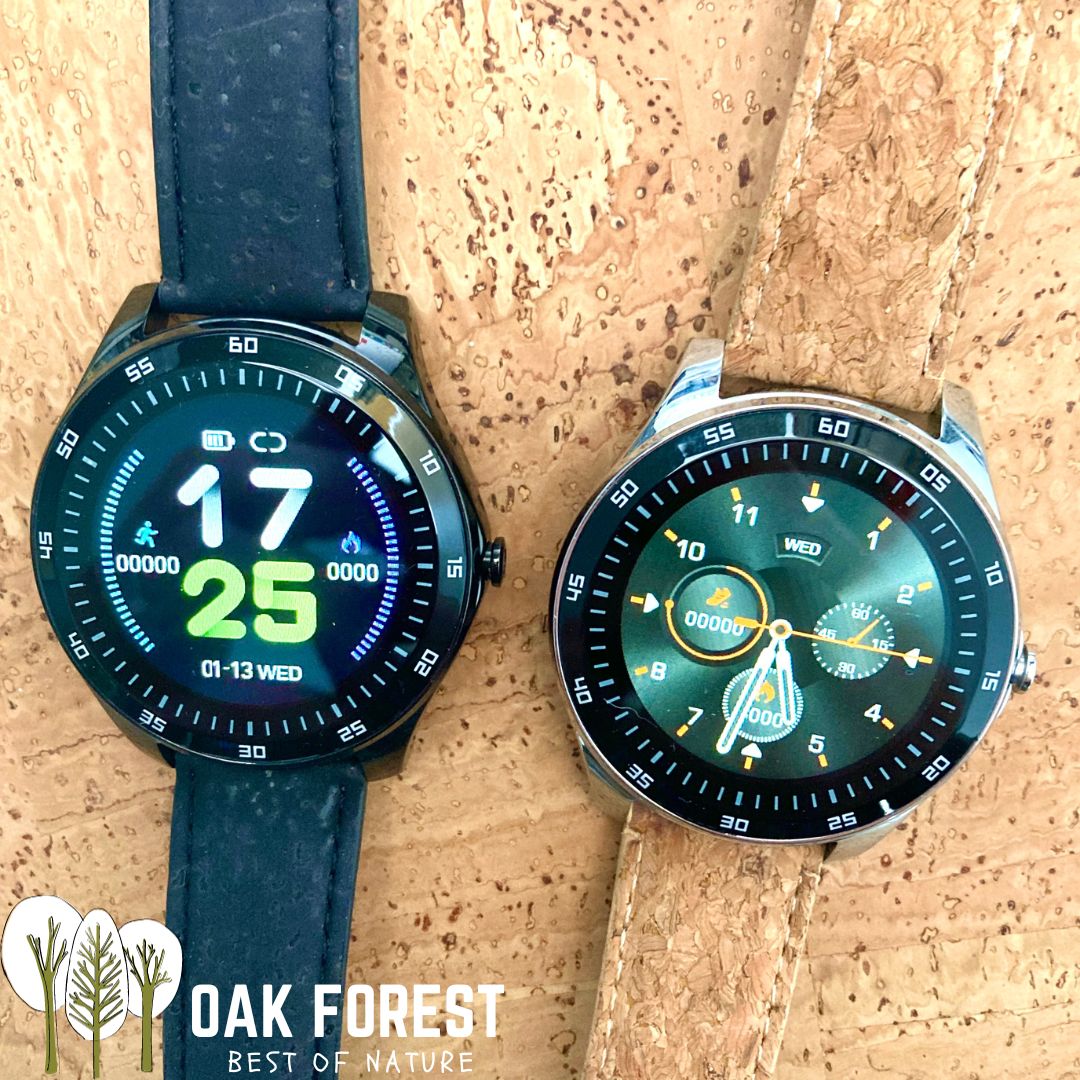 “Silver” handcrafted cork connected watch