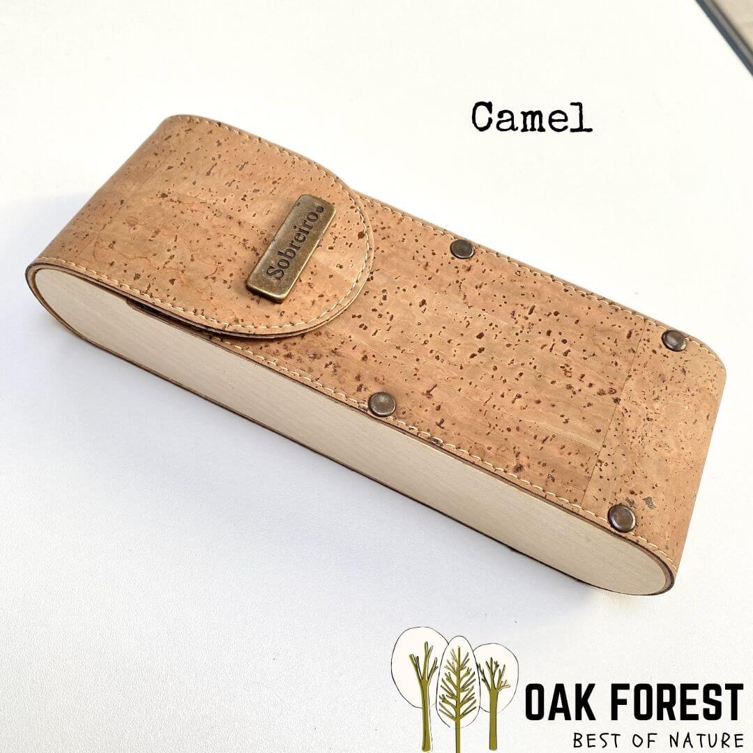 étui lunettes liège bois naturel rigide vegan camel