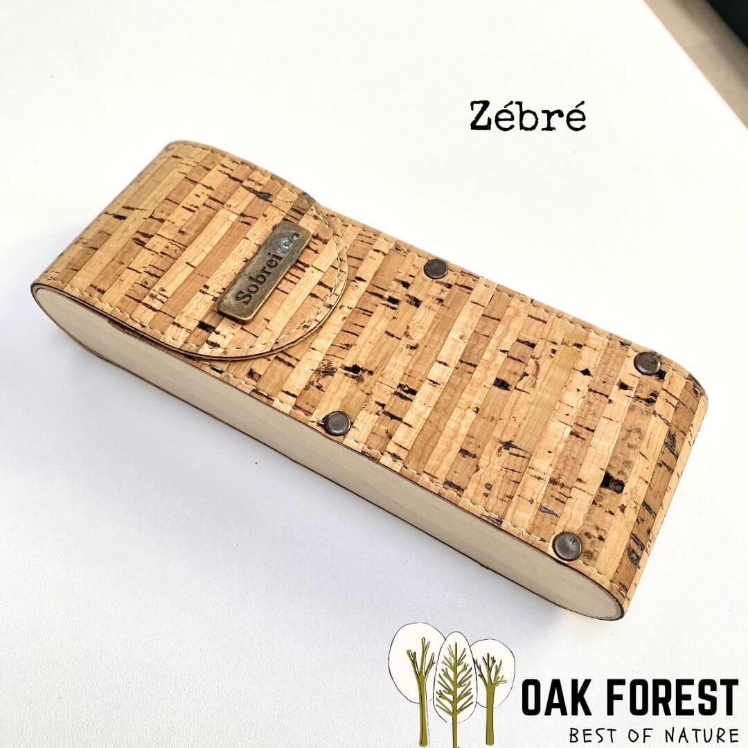 étui lunettes liège bois naturel rigide vegan zébré