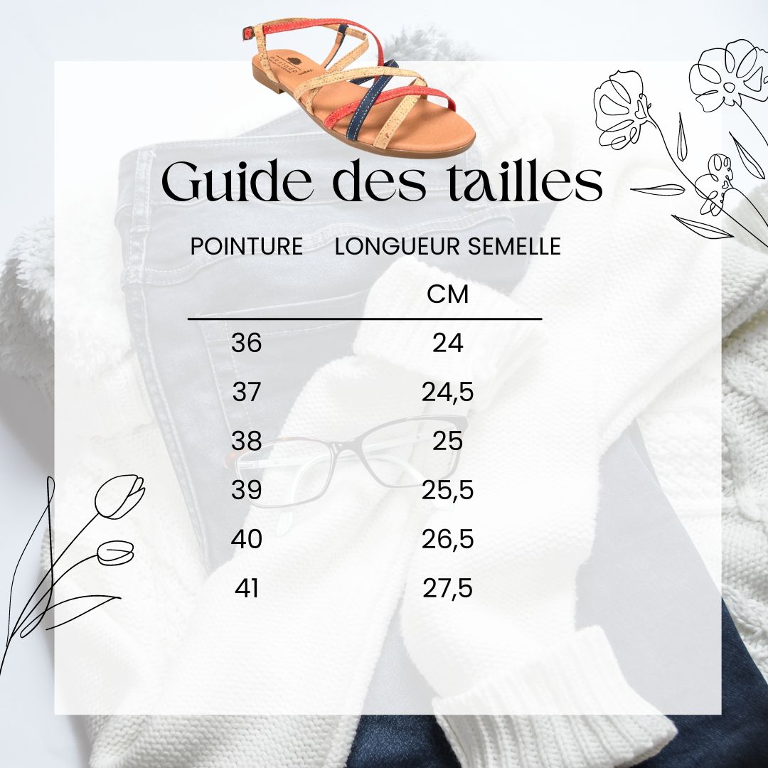 Sandales en liège "St-Tropez" - Claquettes en liège naturel