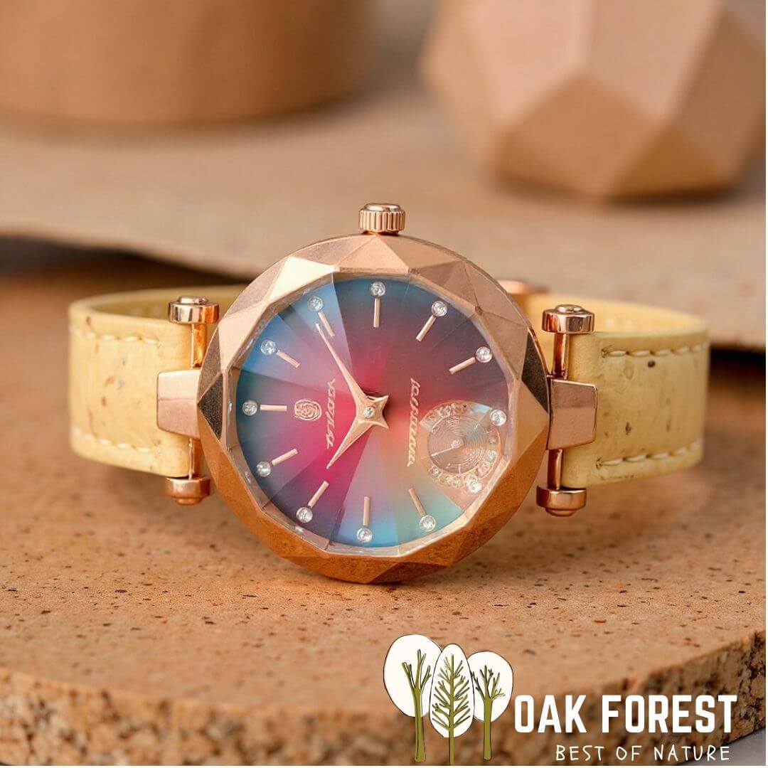montre vegan en liege - montre liege portugal - montre cuir végétal - montre mixte - montre femme - montre homme - montre naturel pas cher - montre femme vegan en liege rose - montre blanche - montre japon - montre femme flower - montre hippie vegan