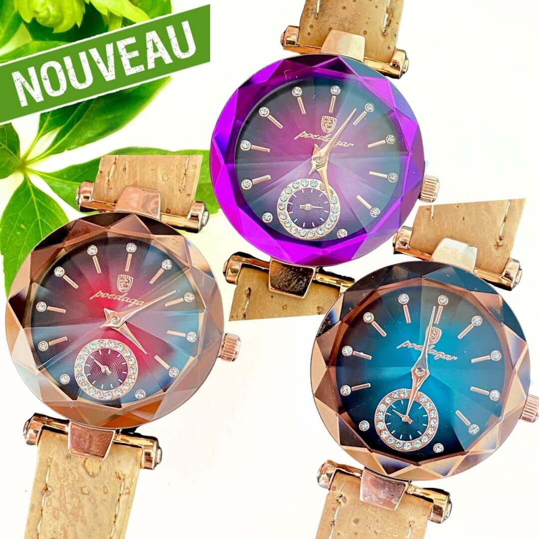 montre vegan en liege - montre liege portugal - montre cuir végétal - montre mixte - montre femme - montre homme - montre naturel pas cher - montre femme vegan en liege rose - montre blanche - montre japon - montre femme flower - montre hippie vegan