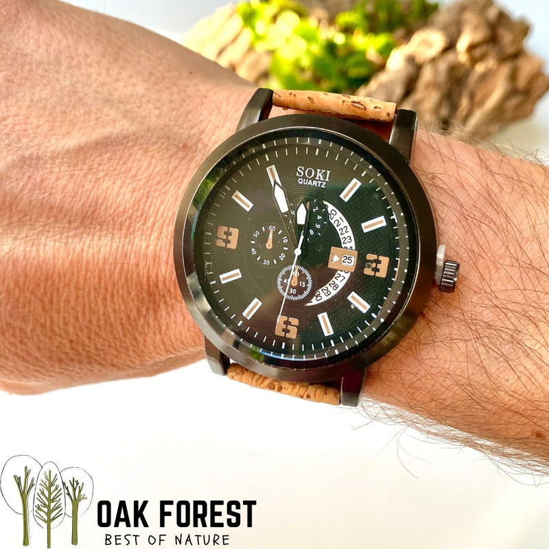 montre liege portugal - montre homme vegan - montre liege homme - montre liege femme - montre femme vegan - montre acajou vegan - montre en bois femme - montre en bois homme - montre en bois mixte - notre cuir végétal - montre made in portugal