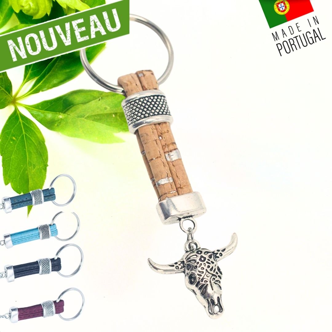 porte clé buffle vegan - porte clé racine arbre - porte clé naturel en liege - porte clé portugal - idée cadeau pas cher - cadeau symbolique - porte clé anti stress - porte clés en liege - porte clé cuir végétal - idée cadeau maman - fête des mères