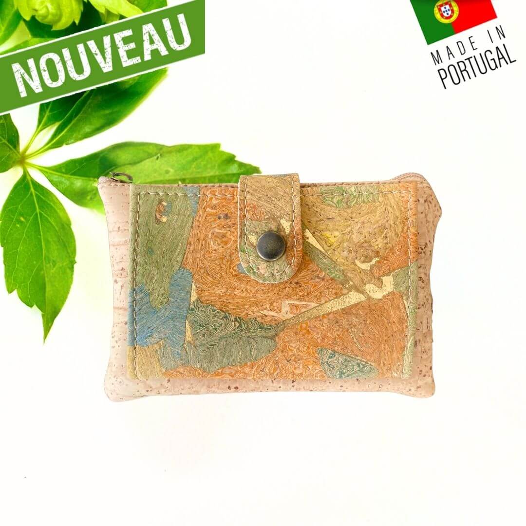 Fold-out cork wallet "Flower" - Vegan wallet