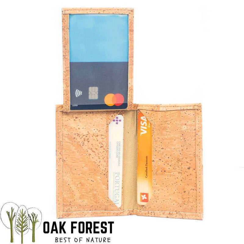 porte carte en liege - protege cartes en liege vegan - pochette pour cartes de crédit - pochette vegan en liege - range carte pour homme - portefeuille homme mini - protection cartes contre vol - RFID cartes