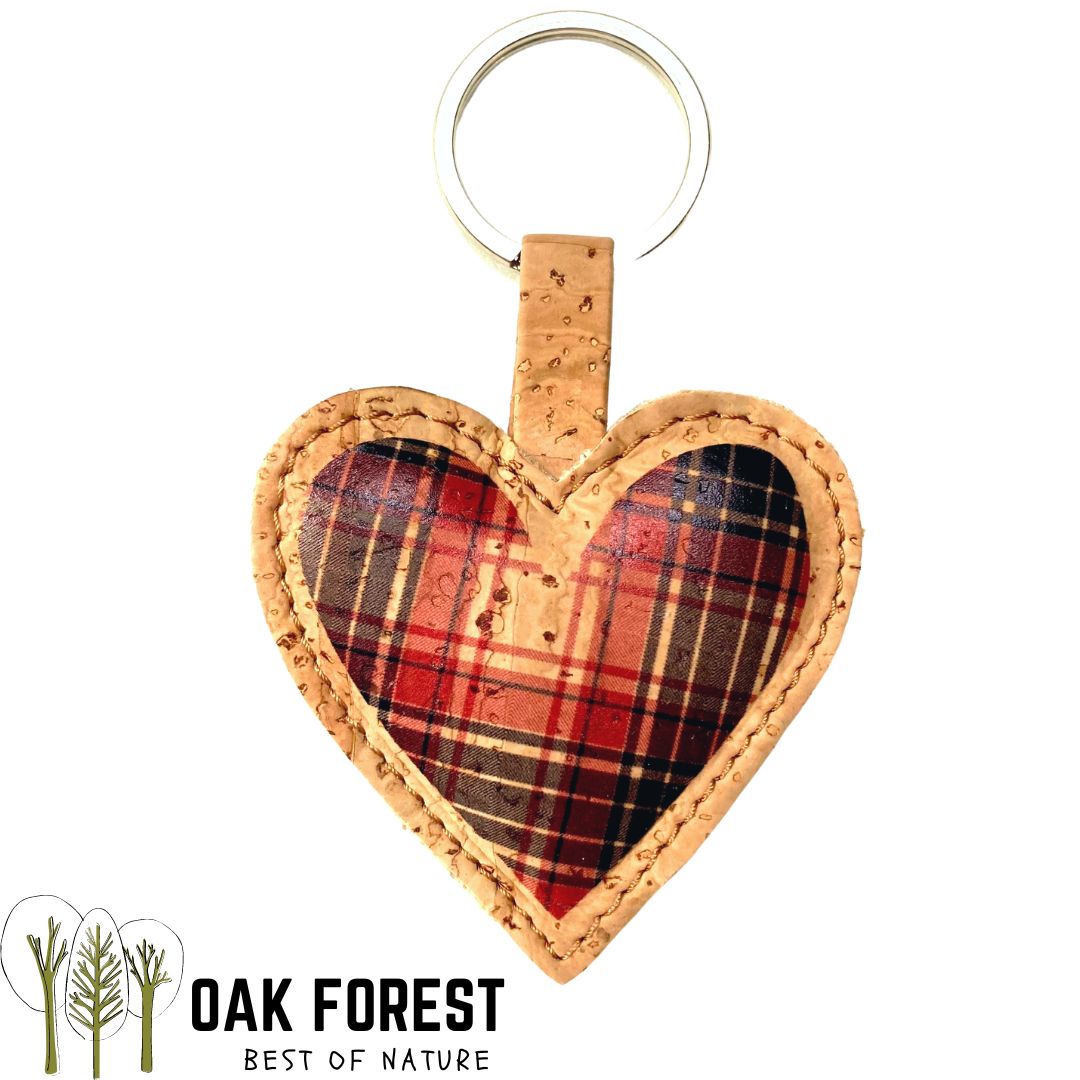 porte clé coeur liege - porte clé liège - fête des mères - fêtes des grands-mères - motif kelsch alsacien - coeur rouge - idée cadeau maman - saint Valentin idée cadeau - coeur en liège portugal - porte clé original - preuve d'amour - porte clé amour