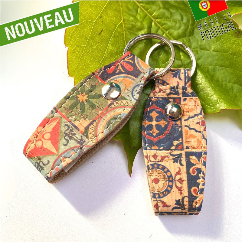 porte-clé portugal - porte-clé liege vegan - porte-clé fleurs