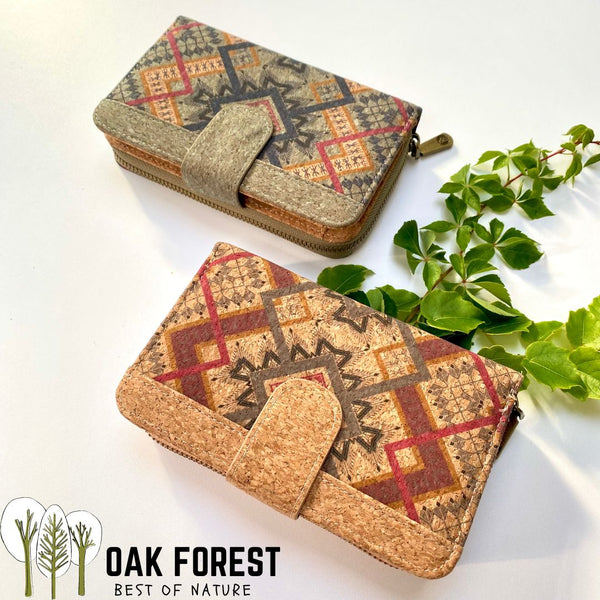 Natural cork wallet "Aztek" - Vegan cork wallet