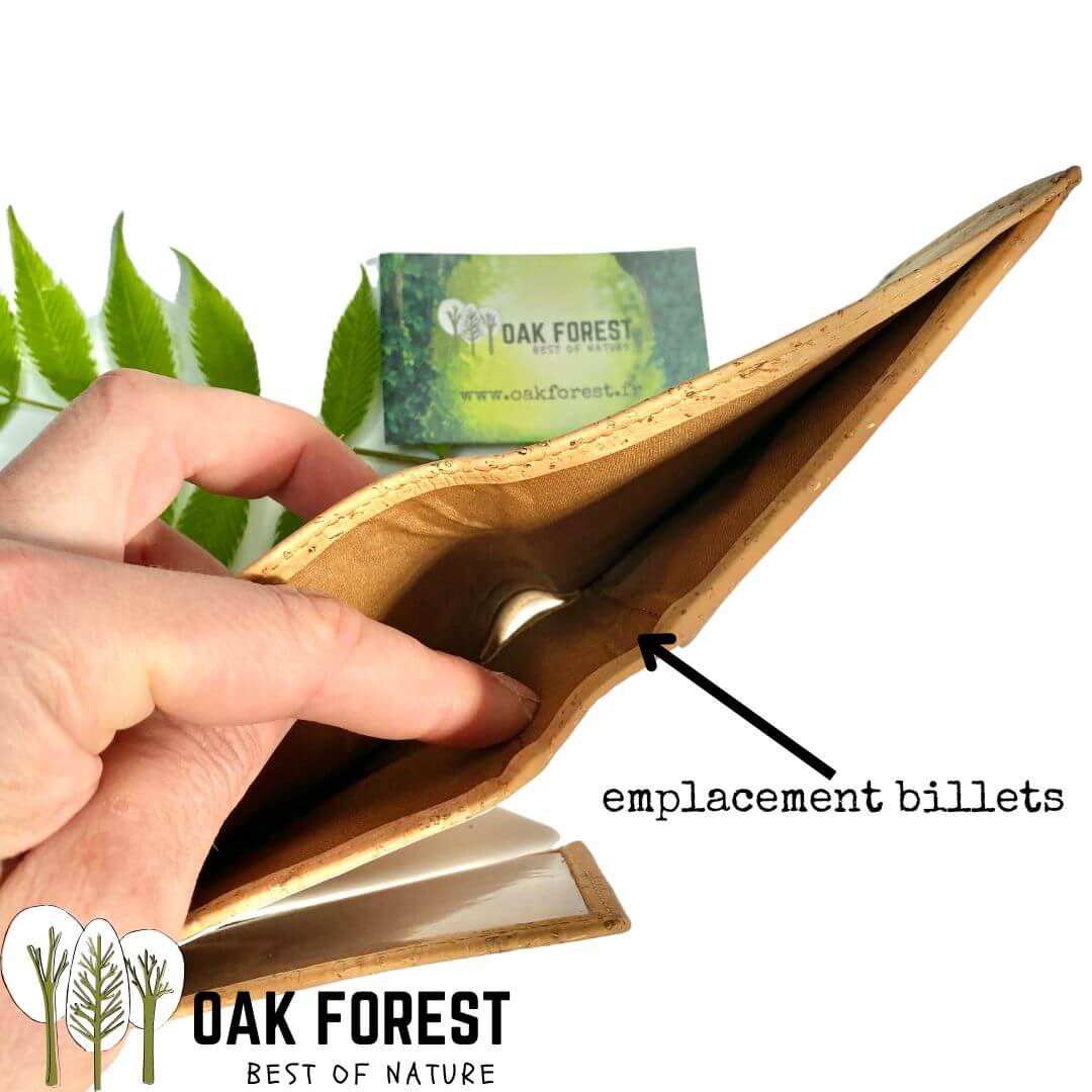 portefeuille vegan homme liège -  portefeuille compacte homme naturel - portefeuille cuir vegetal - portefeuille végétalien - portefeuille homme portugal - portefeuille fete des pères - portefeuille beige en bois -  portefeuille idée cadeaux
