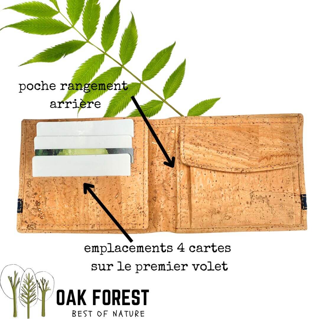 portefeuille vegan homme liège -  portefeuille compacte homme naturel - portefeuille cuir vegetal - portefeuille végétalien - portefeuille homme portugal - portefeuille fete des pères - portefeuille beige en bois -  portefeuille idée cadeaux