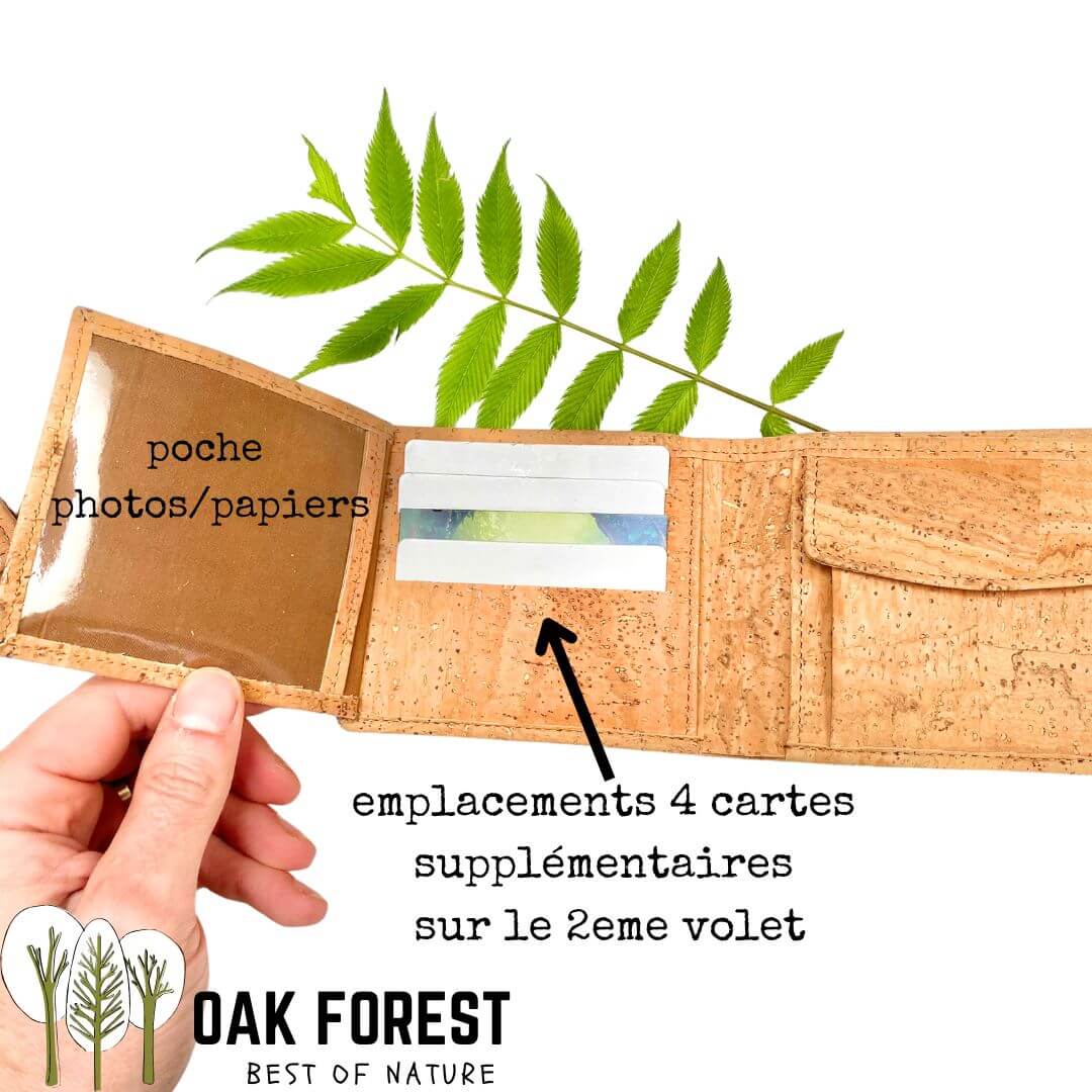 portefeuille vegan homme liège -  portefeuille compacte homme naturel - portefeuille cuir vegetal - portefeuille végétalien - portefeuille homme portugal - portefeuille fete des pères - portefeuille beige en bois -  portefeuille idée cadeaux