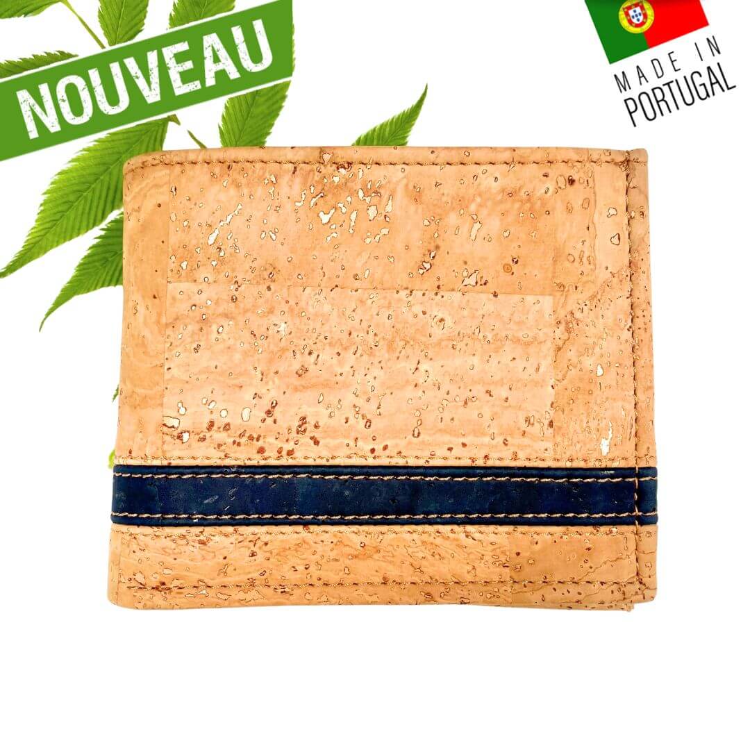 portefeuille vegan homme liège -  portefeuille compacte homme naturel - portefeuille cuir vegetal - portefeuille végétalien - portefeuille homme portugal - portefeuille fete des pères - portefeuille beige en bois -  portefeuille idée cadeaux