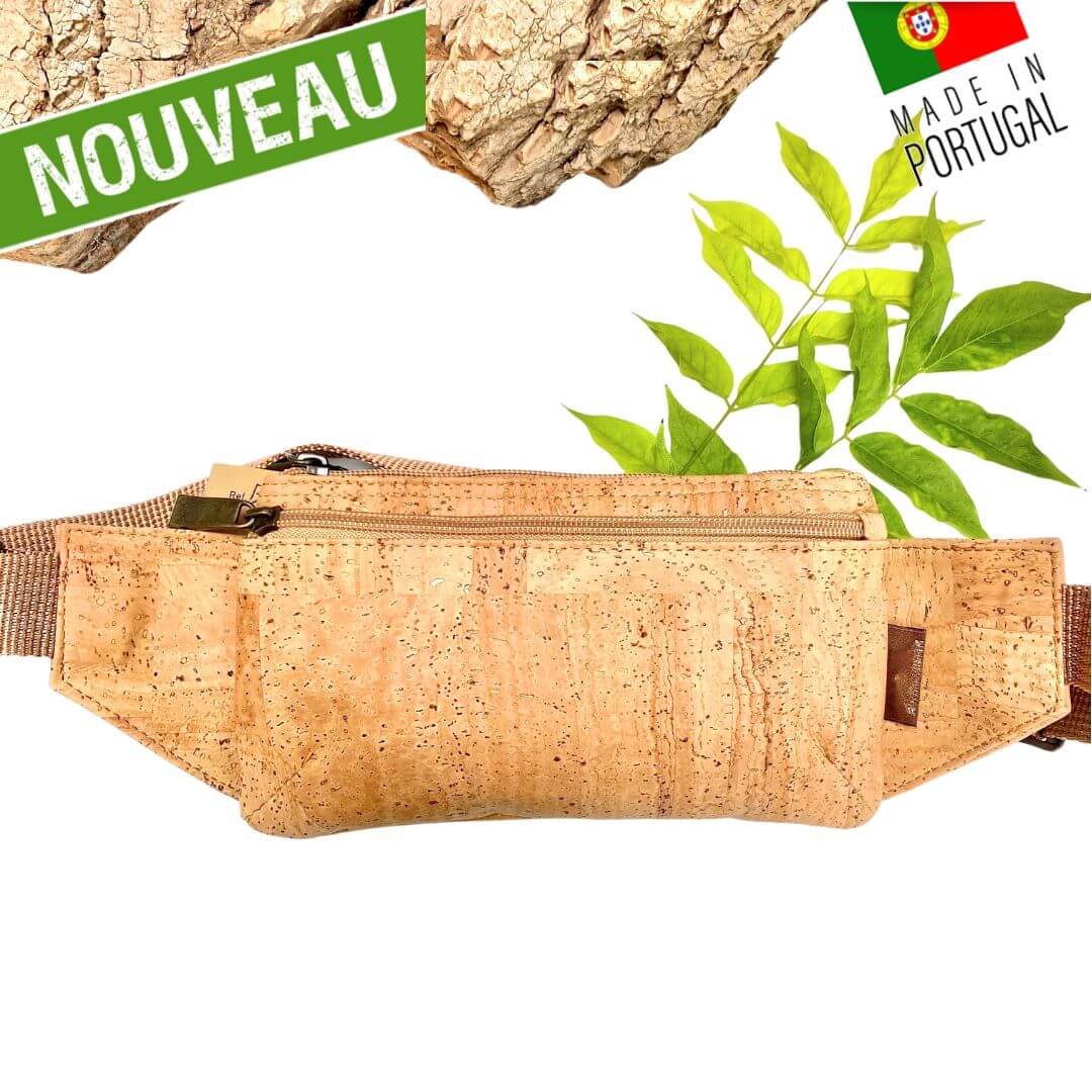 sac banane en liege - sac banane en liège - sac banane homme vegan liege - sac banane femme vegan liège portugal - sac banane vegan - sac banane cuir végétal - sac banane artisanale made in france - sac banane made in Portugal - sac banane cuir de liège