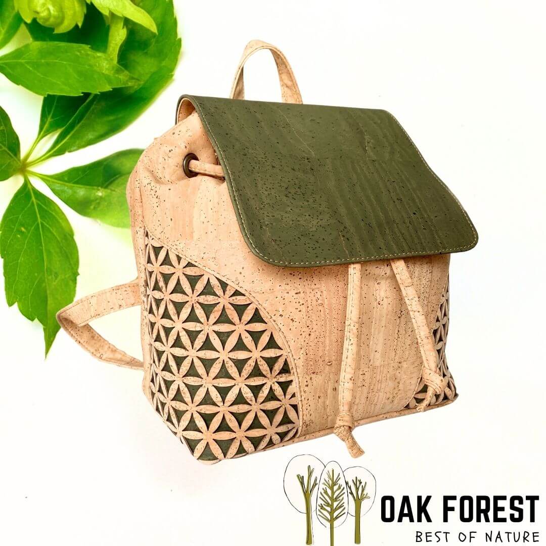 sac à dos liège kaki écologique femme