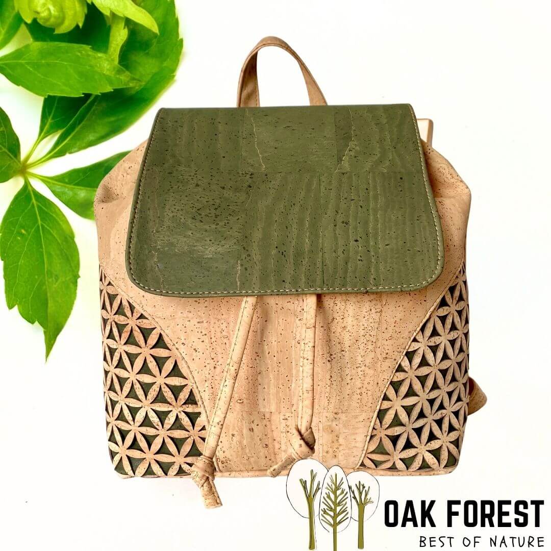 sac à dos liège kaki vegan femme portugal