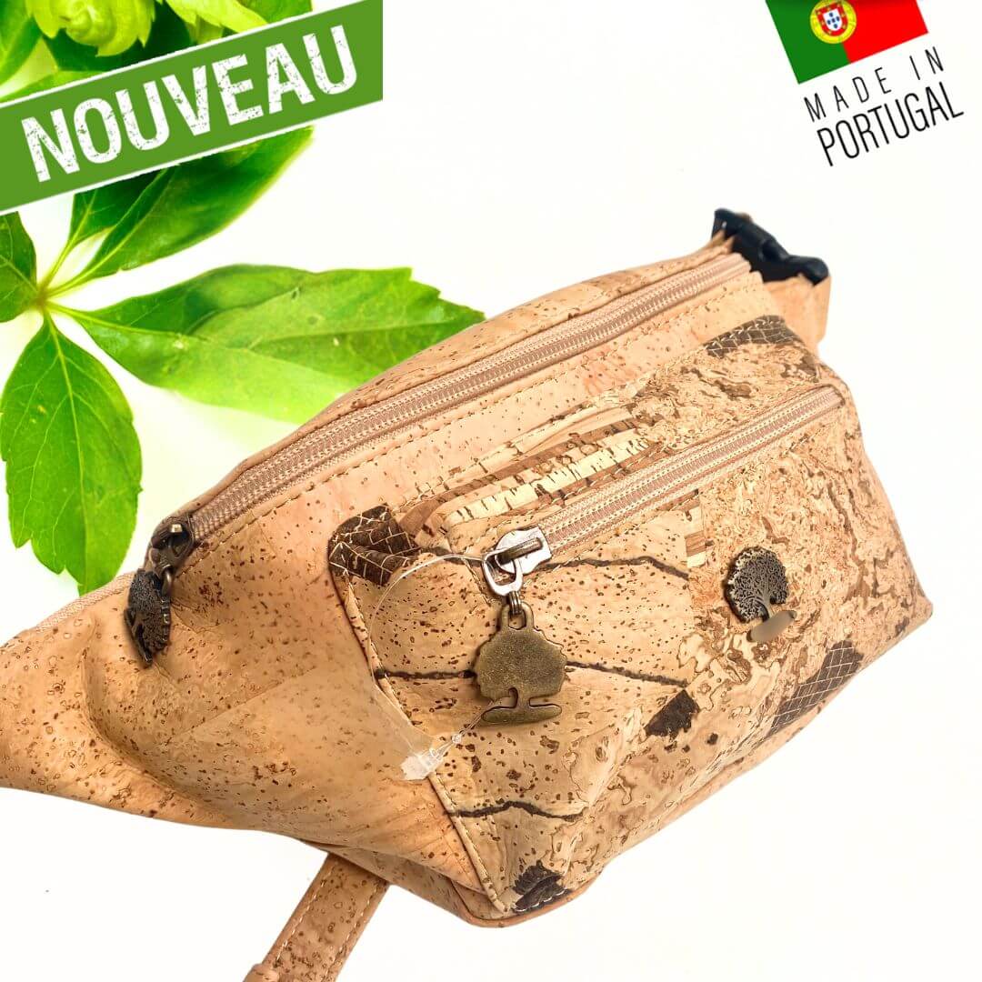 sac banane en liege - sac banane en liège - sac banane homme vegan liege - sac banane femme vegan liège portugal - sac banane vegan - sac banane cuir végétal - sac banane artisanale made in france - sac banane made in Portugal - sac banane cuir de liège