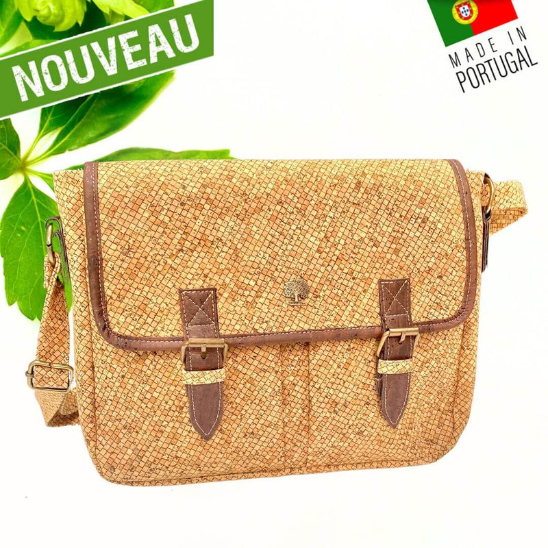 Cork shoulder bag Carre vert Vegan cork bag