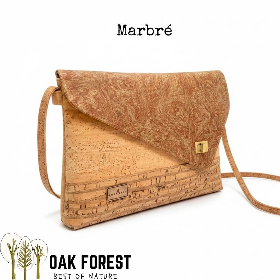 Sac bandoulière en liège "Aurore" – Pochette enveloppe, 2 coloris