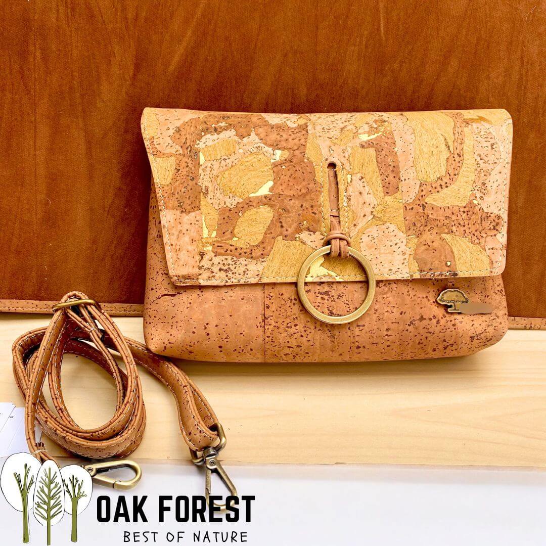 Kork-Umhängetasche „Dark Gold“ – Vegane Korktasche