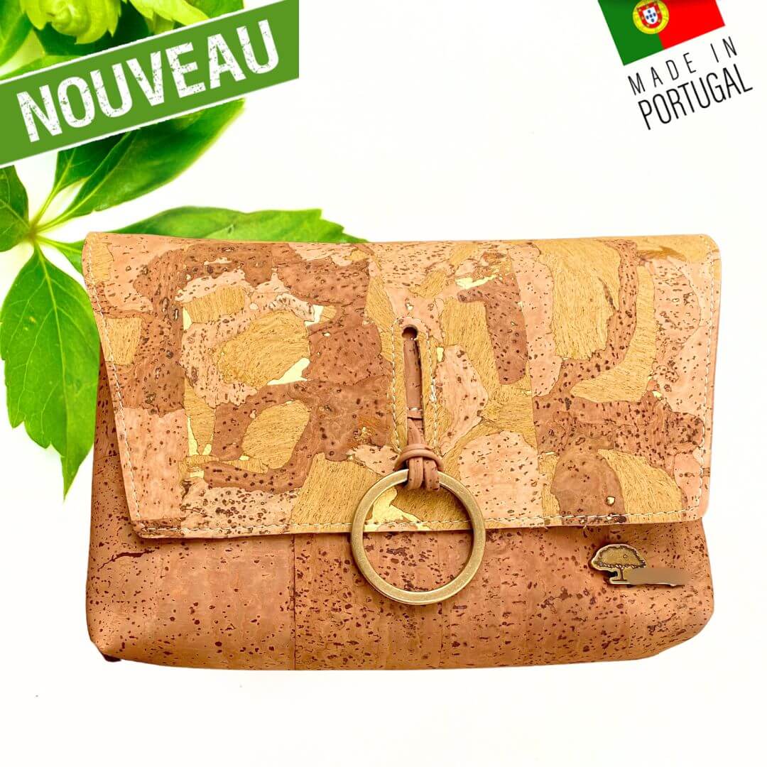 Kork-Umhängetasche „Dark Gold“ – Vegane Korktasche