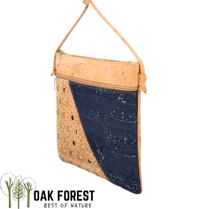 Handcrafted cork shoulder bag "Gold star" - Vegan cork bag