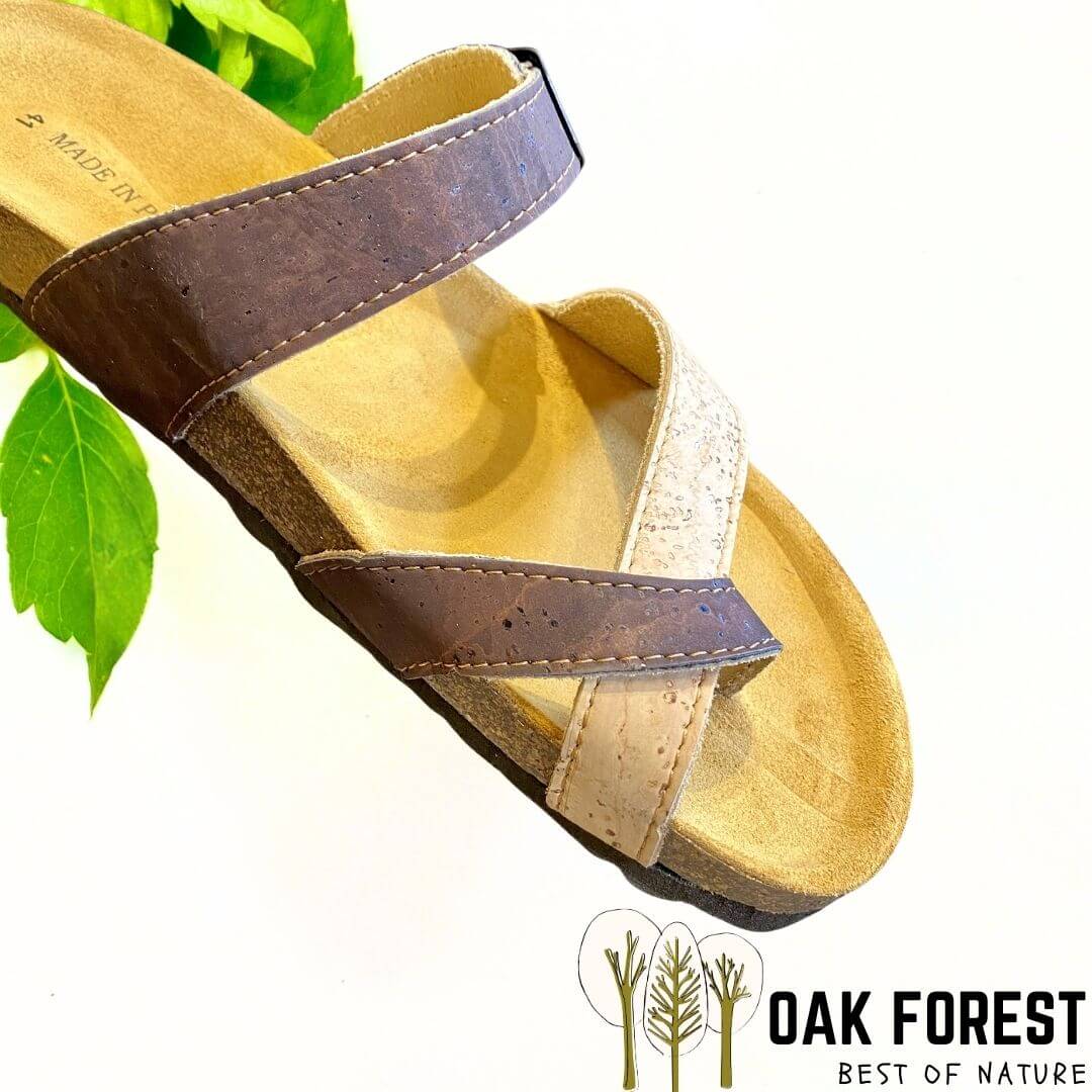 Nu-pieds naturels d'été en liège pour femme - Élégance éthique et naturelle