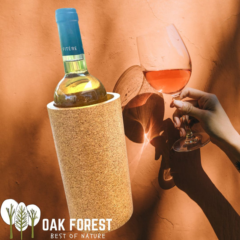 Designer wine bucket in natural ecological cork Oak Forest