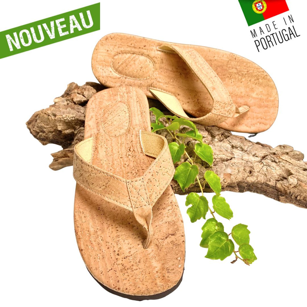 Tongs LIEGE Claquettes Vegan en li ge naturel cologique