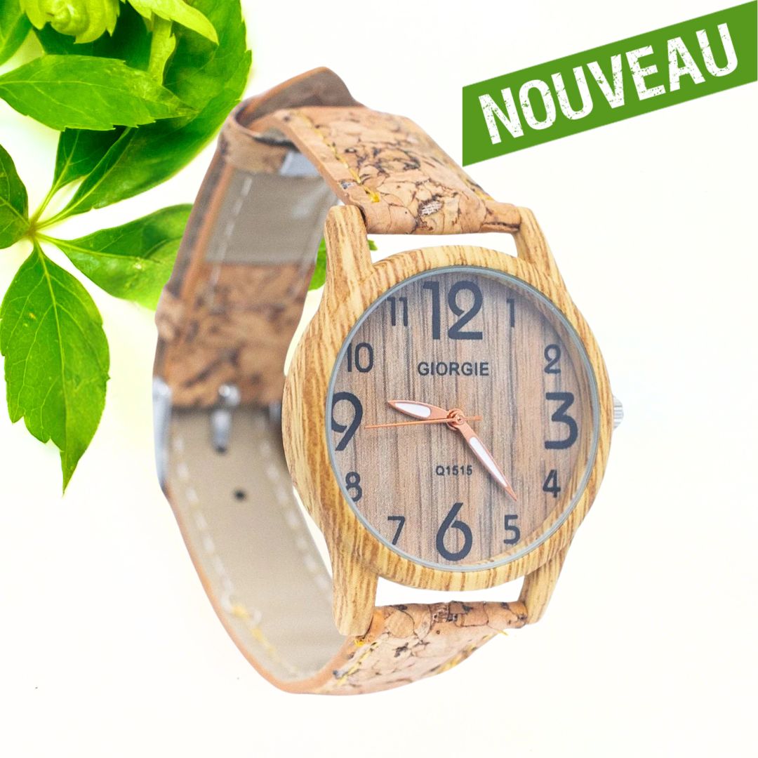 montre vegan en liege - montre liege portugal - montre cuir végétal - montre mixte - montre femme - montre homme - montre naturel pas cher