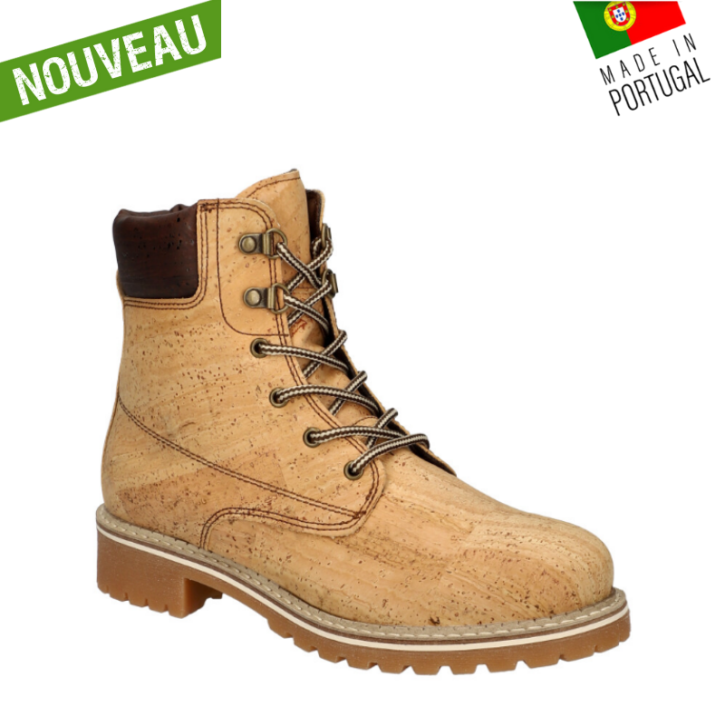 bottine en liège - bottines en liège - chaussures montantes en liege - chaussures montantes vegan - basket vegan montantes - chaussure vegan - chaussure en liege - chaussure randonnée vegan - 